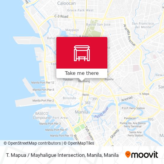T. Mapua / Mayhaligue Intersection, Manila map