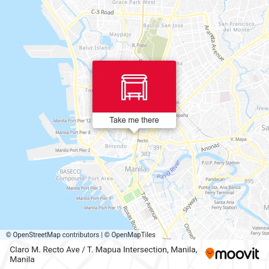 Claro M. Recto Ave / T. Mapua Intersection, Manila map