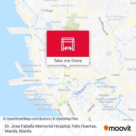 Dr. Jose Fabella Memorial Hospital, Felix Huertas, Manila map