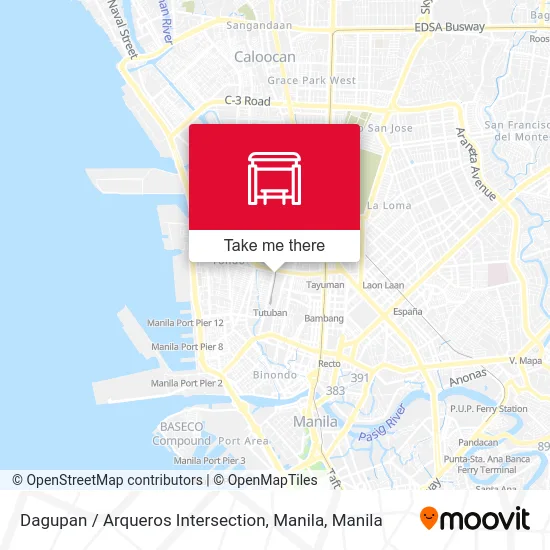 Dagupan / Arqueros Intersection, Manila map