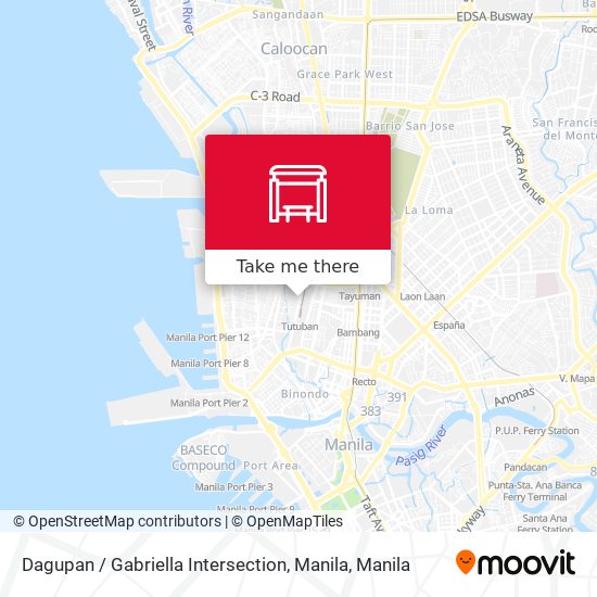 Dagupan / Gabriella  Intersection, Manila map