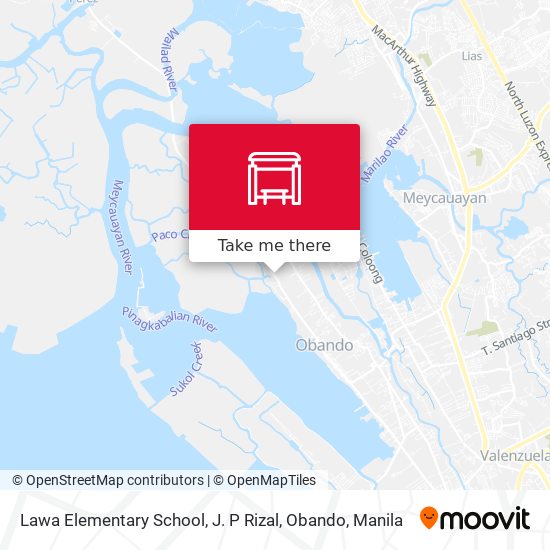 Lawa Elementary School, J. P Rizal, Obando map