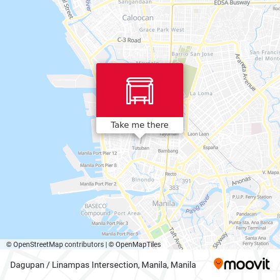 Dagupan / Linampas Intersection, Manila map