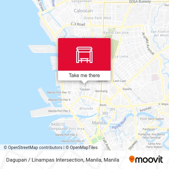 Dagupan / Linampas Intersection, Manila map