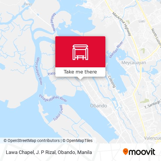 Lawa Chapel, J. P Rizal, Obando map