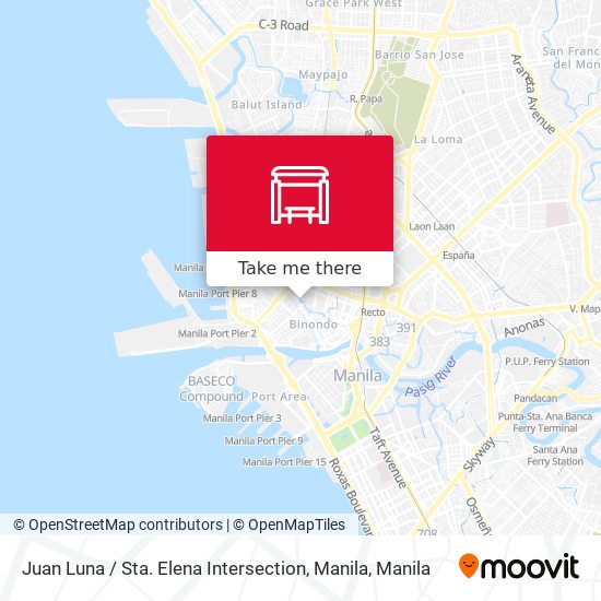 Juan Luna / Sta. Elena Intersection, Manila map