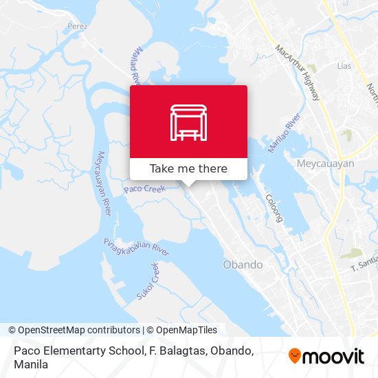 Paco Elementarty School, F. Balagtas, Obando map