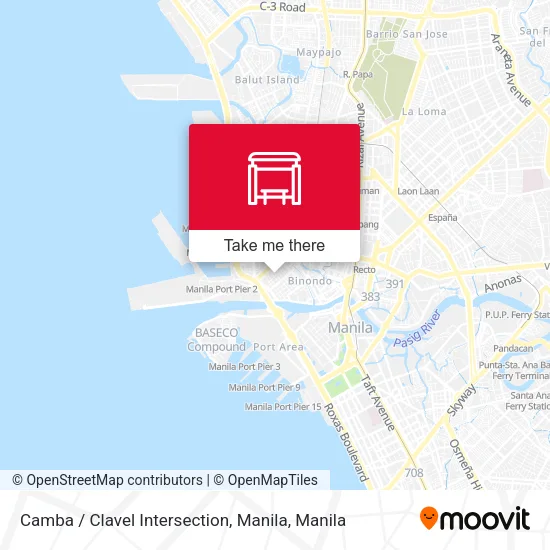 Camba / Clavel Intersection, Manila map
