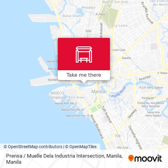 Prensa / Muelle Dela Industria Intersection, Manila map