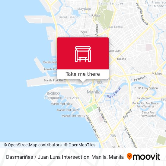Dasmariñas / Juan Luna Intersection, Manila map