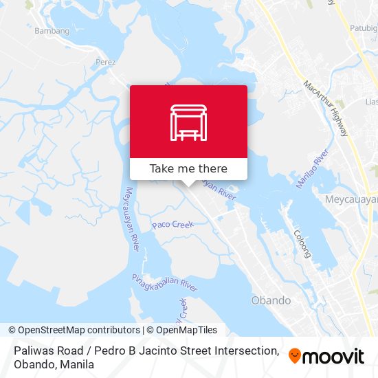 Paliwas Road / Pedro B Jacinto Street Intersection, Obando map