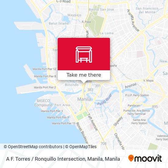 A F. Torres / Ronquillo Intersection, Manila map
