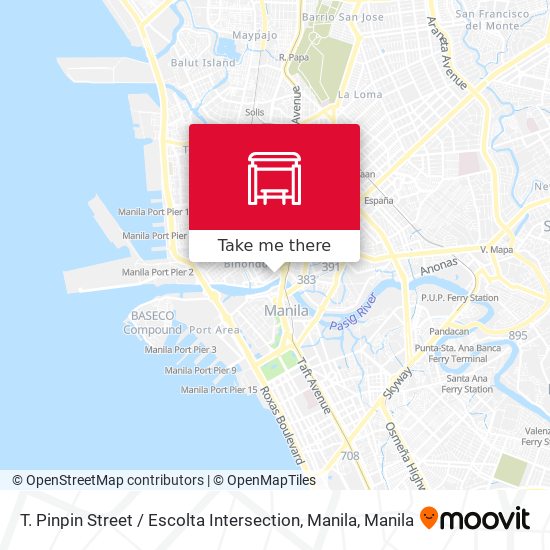 T. Pinpin Street / Escolta Intersection, Manila map