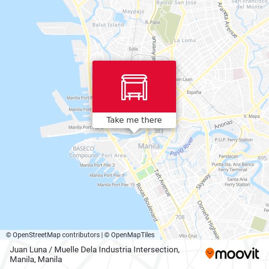 Juan Luna / Muelle Dela Industria Intersection, Manila map