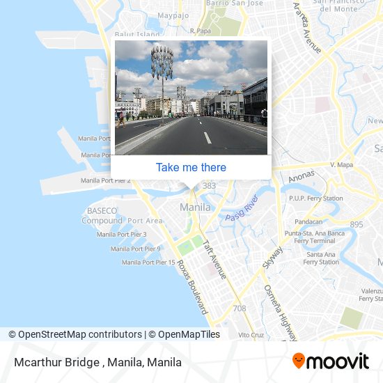 Mcarthur Bridge , Manila map