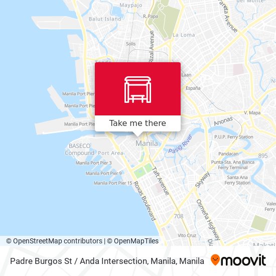 Padre Burgos St / Anda Intersection, Manila map