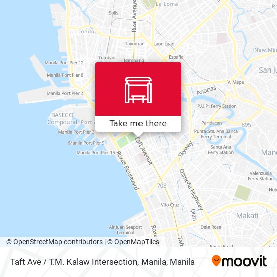 Taft Ave / T.M. Kalaw Intersection, Manila map