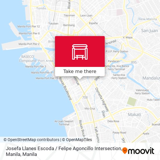 Josefa Llanes Escoda / Felipe Agoncillo Intersection, Manila map