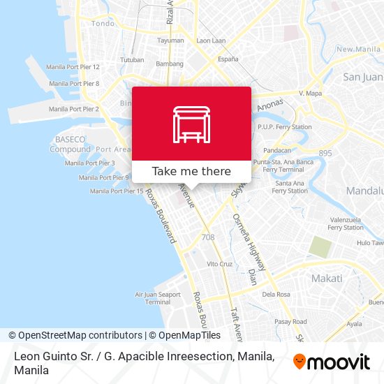 Leon Guinto Sr. / G. Apacible Inreesection, Manila map