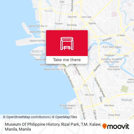 Museum Of Philippine History, Rizal Park, T.M. Kalaw, Manila map