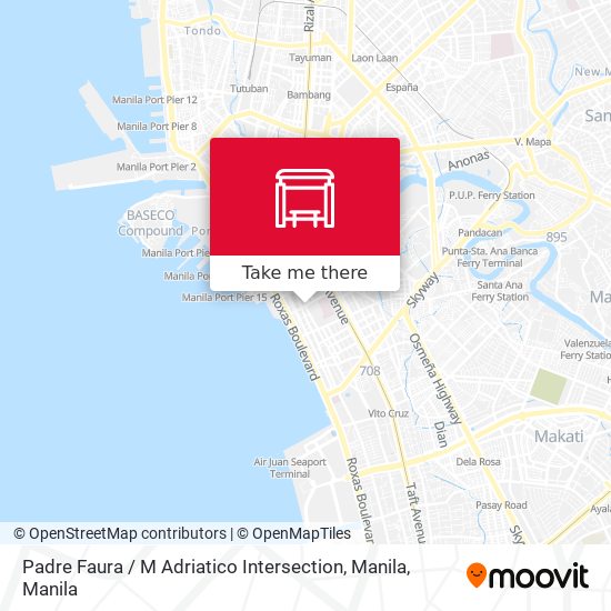 Padre Faura / M Adriatico Intersection, Manila map