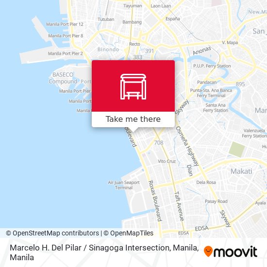 Marcelo H. Del Pilar / Sinagoga Intersection, Manila map