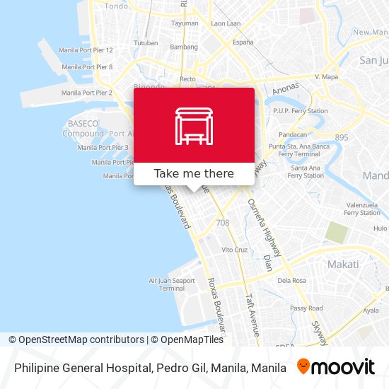 Philipine General Hospital, Pedro Gil, Manila map