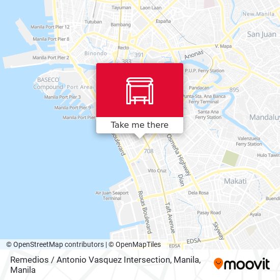 Remedios / Antonio Vasquez Intersection, Manila map