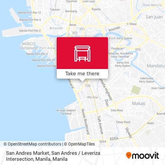 San Andres Market, San Andres / Leveriza Intersection, Manila map