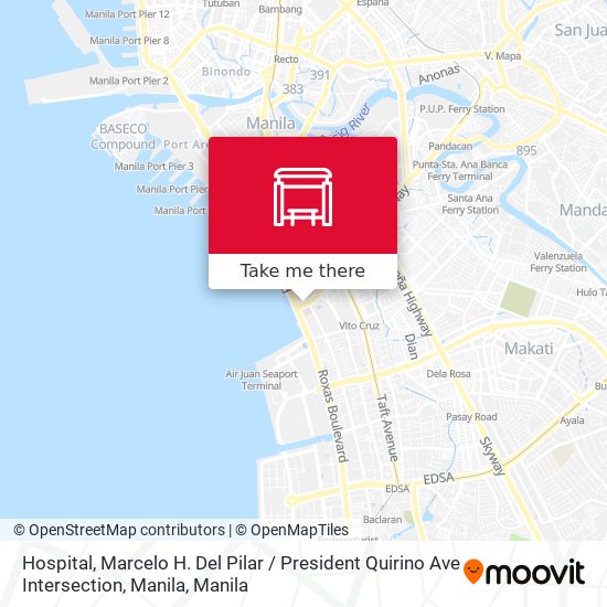 Hospital, Marcelo H. Del Pilar / President Quirino Ave Intersection, Manila map