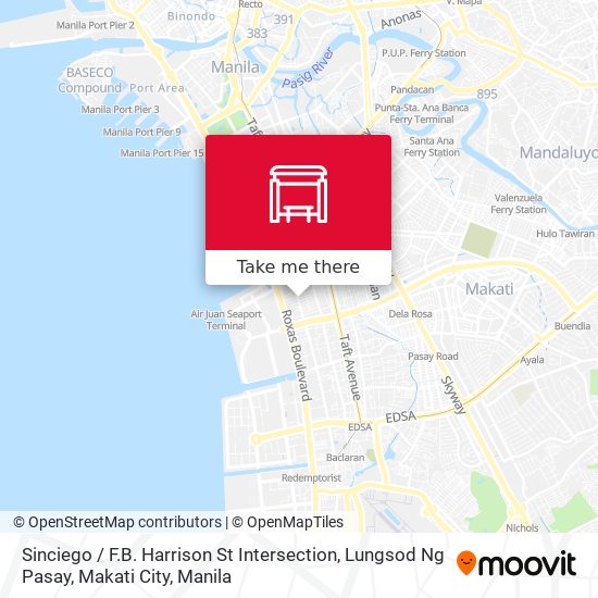 Sinciego / F.B. Harrison St Intersection, Lungsod Ng Pasay, Makati City map