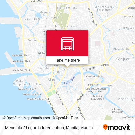 Mendiola / Legarda Intersection, Manila map