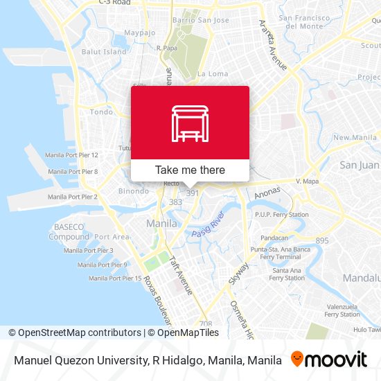Manuel Quezon University, R Hidalgo, Manila map