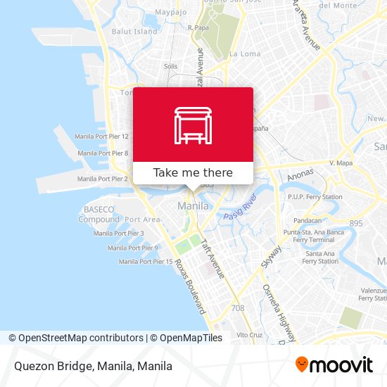 Quezon Bridge, Manila map