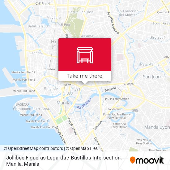 Jollibee Figueras Legarda / Bustillos Intersection, Manila map