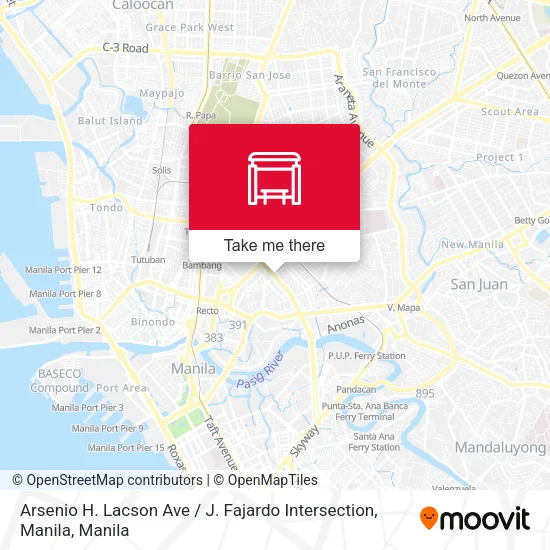 Arsenio H. Lacson Ave / J. Fajardo Intersection, Manila map