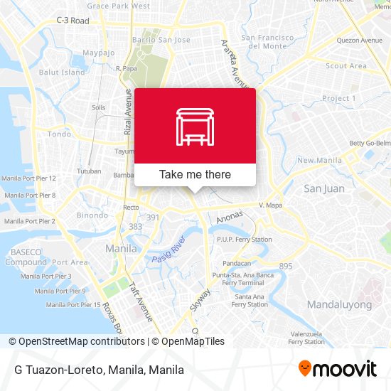 G Tuazon-Loreto, Manila map
