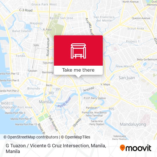 G Tuazon / Vicente G Cruz Intersection, Manila map