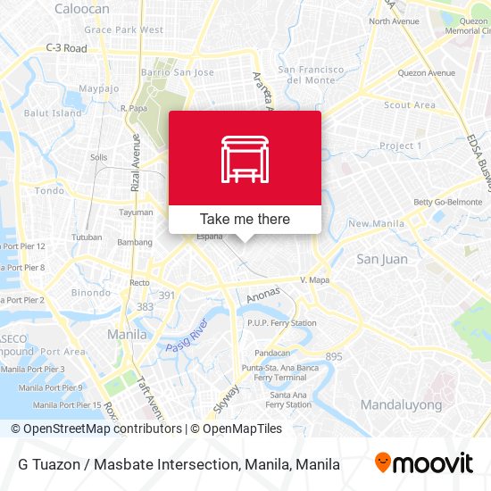 G Tuazon / Masbate Intersection, Manila map