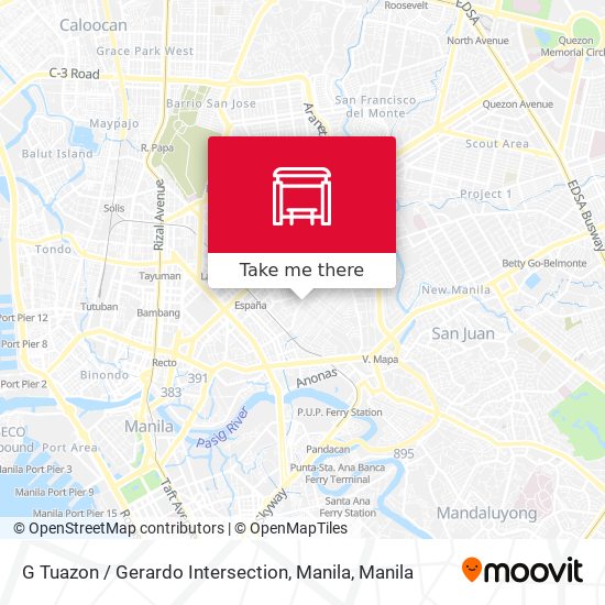 G Tuazon / Gerardo Intersection, Manila map
