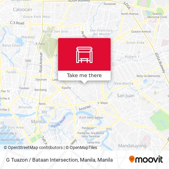 G Tuazon / Bataan Intersection, Manila map