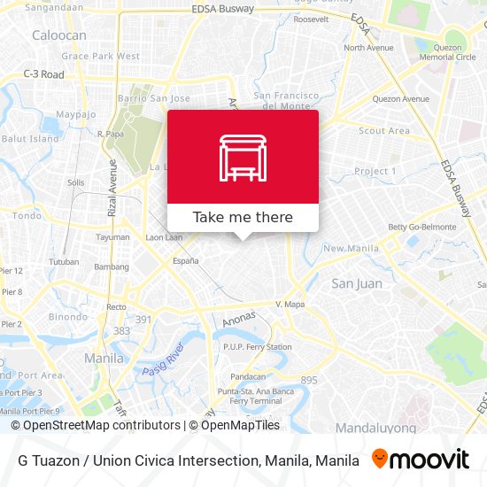 G Tuazon / Union Civica Intersection, Manila map