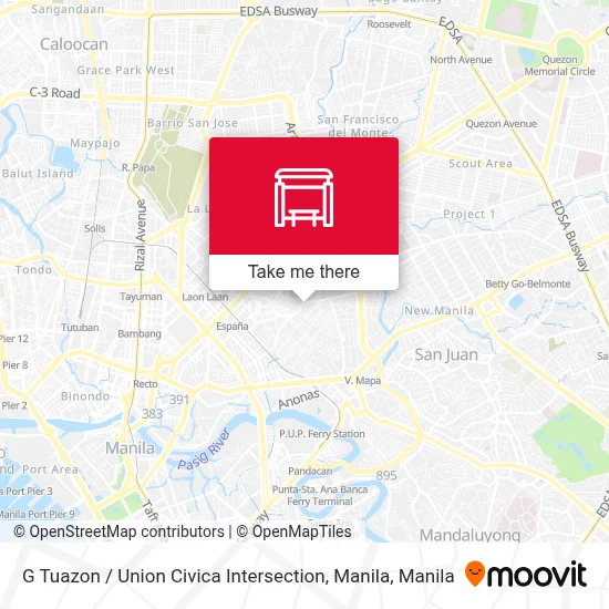 G Tuazon / Union Civica Intersection, Manila map