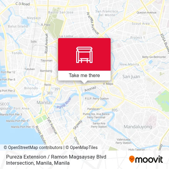 Pureza Extension / Ramon Magsaysay Blvd Intersection, Manila map
