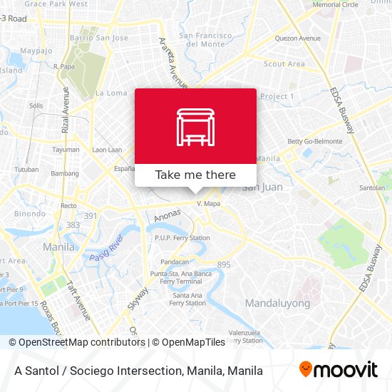 A Santol / Sociego Intersection, Manila map