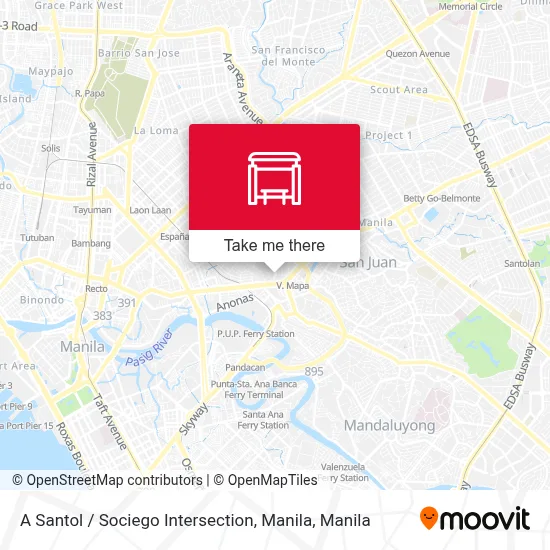 A Santol / Sociego Intersection, Manila map