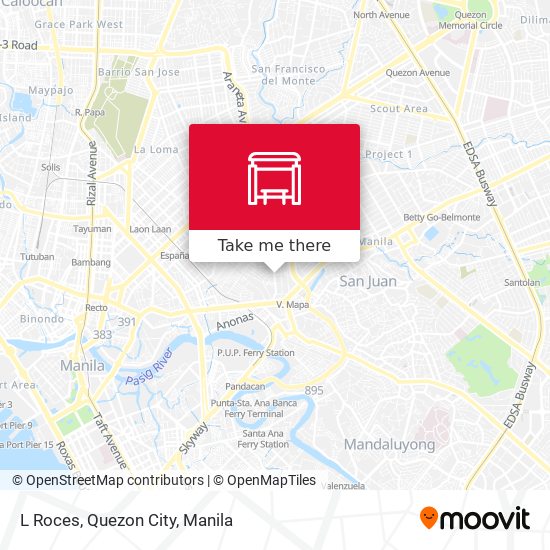 L Roces, Quezon City map