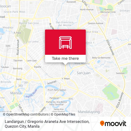 Landargun / Gregorio Araneta Ave Intersection, Quezon City map