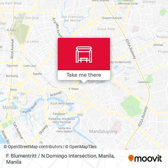F. Blumentritt / N.Domingo Intersection, Manila map
