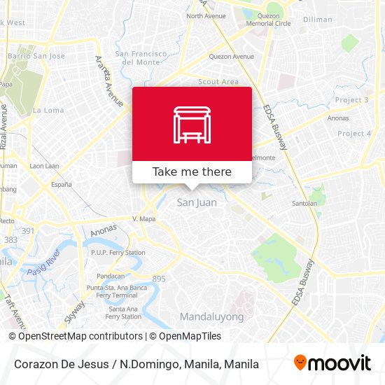 Corazon De Jesus / N.Domingo, Manila map